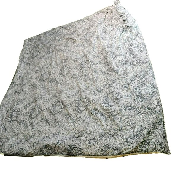 Ralph Lauren Queen / Full Reversible Comforter Blue Paisley Stripes 100% Cotton - Picture 2 of 8